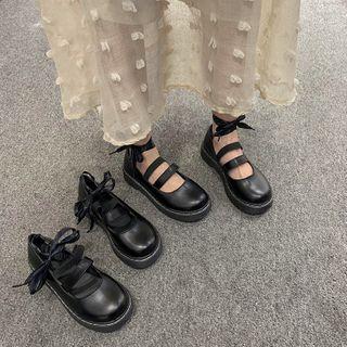 Lace Up Block Heel Shoes
