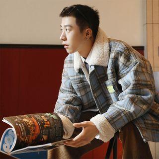 Fleece Lined Gingham Coat