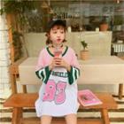 Ripped Color Block 3/4-sleeve T-shirt
