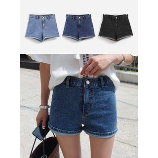 Turn-up Hem Denim Shorts