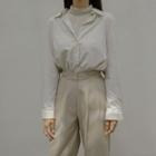 Shirred Band-trim Shirt