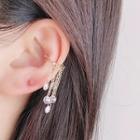 Rhinestone Fringed Cuff Earring 1 Pc - Gold - One Size
