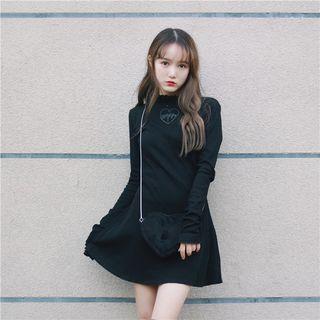 Long-sleeve Tie-back Dress