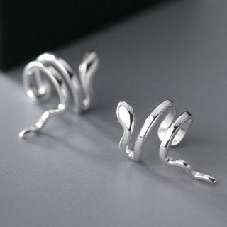 Snake Sterling Silver Cuff Earring 1 Pair - Silver - One Size