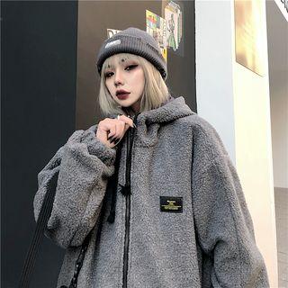 Faux-shearling Reversible Hooded Zip Jacket