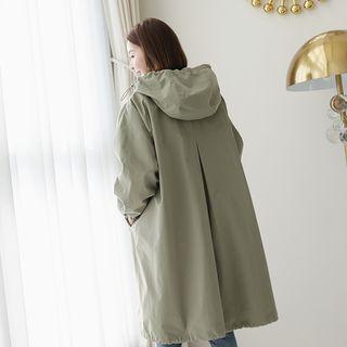 Hooded Zip-up Boxy Safari Coat