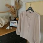 [lovb] Balloon-sleeve Sweetheart-neck Blouse
