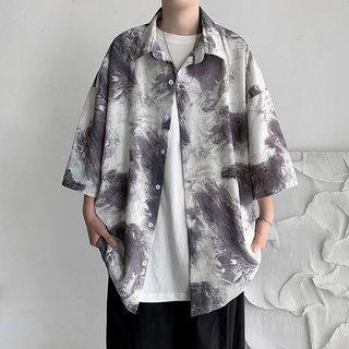 Tie-dye Print Shirt / Straight Leg Pants