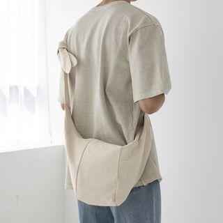Tie-strap Canvas Cross Bag Ivory - One Size