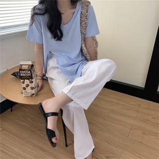 Loose-fit Split Top / Wide-leg Pants