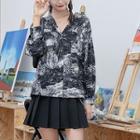 Printed Oversized Long-sleeve Shirt As Shown In Figure - One Size