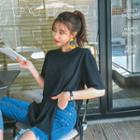 Short-sleeve Beribboned Slit-side T-shirt