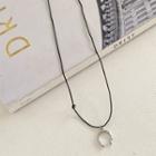 Horseshoe Pendant Short Thread Necklace Silver - One Size