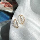 Rhinestone Faux Pearl Earring 1 Pair - S925 Silver - Earrings - One Size
