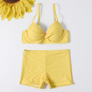 Set: Dotted Bobble Short-sleeve Cover-up + Dotted Bikini