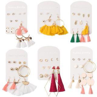 Set: Rhinestone / Faux Pearl / Tassel Earring (assorted Designs)