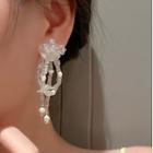 Bead Floral Drop Earring 1 Pair - Transparent - One Size
