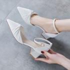 Block Heel Pointy Twisted Sandals