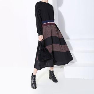 Panel Chiffon Dotted Dress
