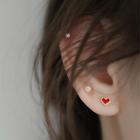 Set Of 3: Stud Earring 3 Pcs - As Shown In Figure - One Size