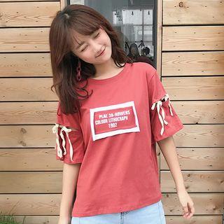 Print Short-sleeve Panel T-shirt