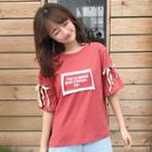 Print Short-sleeve Panel T-shirt
