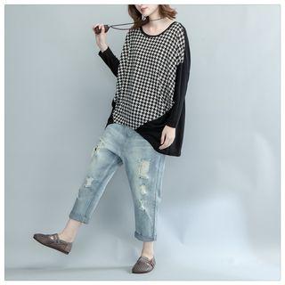 Long-sleeve Check T-shirt