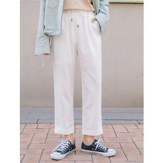 Plus Size Drawcord-waist Tapered Pants