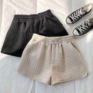 Plain Plaid High-waist Shorts