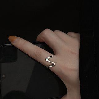925 Sterling Silver Wave Open Ring 925 Silver - Open Ring - Silver - 14