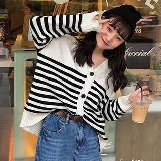 Striped Cardigan Stripe - Black & White - One Size