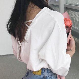 Strappy Split-back Crewneck T-shirt