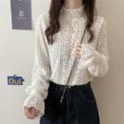 Long Sleeve Frilled Lace Top