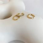 Rhinestone Alloy Cuff Earring Set Of 3 - Gold - One Size