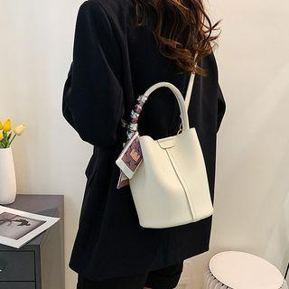 Faux Leather Bucket Hand Bag