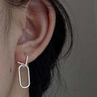 Hoop Dangle Earring 1 Pair - With Back Stopper - Silver - One Size