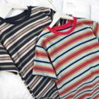 Color-block Striped Slim-fit Top