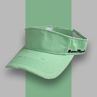 Letter Embroidered Distressed Visor Cap