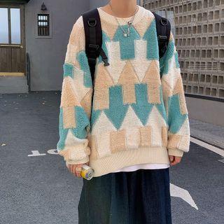 Arrow Pattern Fleece Sweater