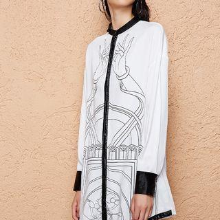 Hooded Print Shirt