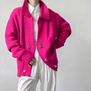 Collared Snap-button Cardigan