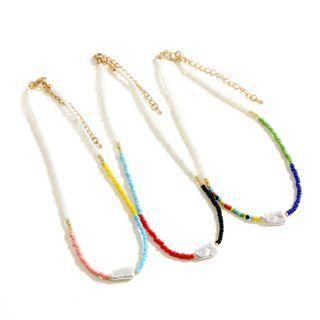 Color Block Bead Necklace