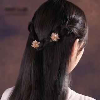 Retro Flower U Shape Hair Stick Pink - One Size