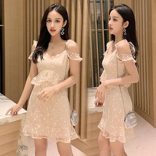 Cold Shoulder Lace A-line Dress