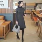 Turtle-neck Color-block A-line Dress