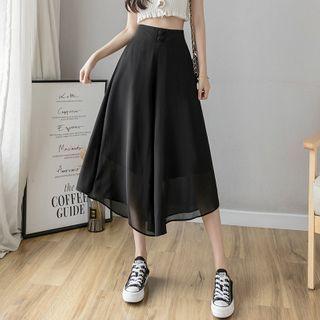 Plain High-waist Culottes