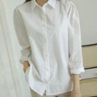 Pleated-shoulder Cotton Shirt