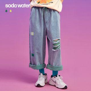 Details Tie-hem Wide Jeans