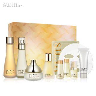Su:m37 - Time Energy Special Set: Skin Resetting Refining Toner 160ml + 20ml + Softening Emulsion 130ml + 20ml + Moist Firming Cream 50ml + Repairing Serum 5ml + Secret Essence 30ml + Skin Saver Essential Cleansing Foam 40ml + Secret Programming Mask 1pc 