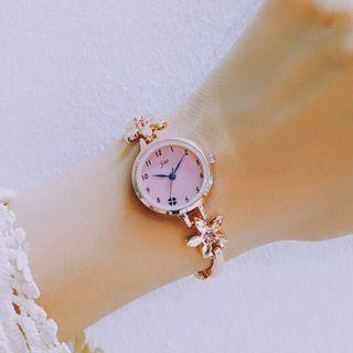 Floral Accent Bracelet Watch